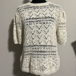 🍁🍁🍁 Zara Short Sleeved Open Knit Sweater